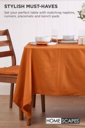 Homescapes 6 Pack Seat Pads Luxury 100% Cotton Indoor Outdoor Garden Cushion, 40cm in Burnt Orange - Size: 40 cm x 40 cm - thumbnail 7