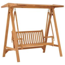 Berkfield Home Swing Bench 170 cm Solid Teak Wood in Brown