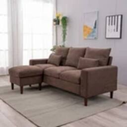 Havendro 3 Seater with Footstool Chaise L-Shaped Corner Sofa Couch Armchair in Brown - thumbnail 4