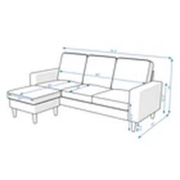 Havendro 3 Seater with Footstool Chaise L-Shaped Corner Sofa Couch Armchair in Brown - thumbnail 2