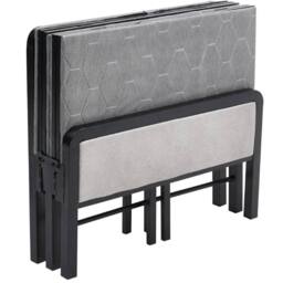 Havendro Folding Single Guest Bed Padded Foam Fold Up Metal Framed in Black - thumbnail 3