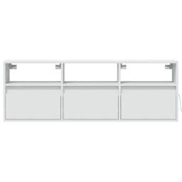 Berkfield Home TV Wall Cabinet with LED Lights White 130x31x45 cm - Size: 130 x 31 x 45 cm - thumbnail 6