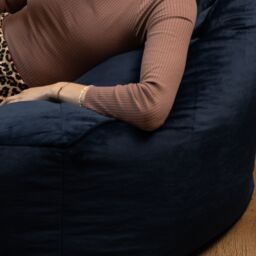 icon Cecilia Bean Bag Sofa Midnight Blue Giant Velvet Bean Bag Chair in Dark Blue - thumbnail 5