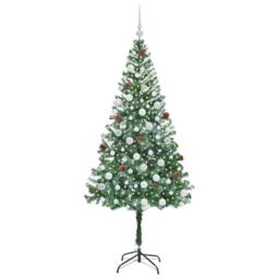 Berkfield Home Elegant Artificial Christmas Tree with Stand Green 180 cm PVC and - thumbnail 1