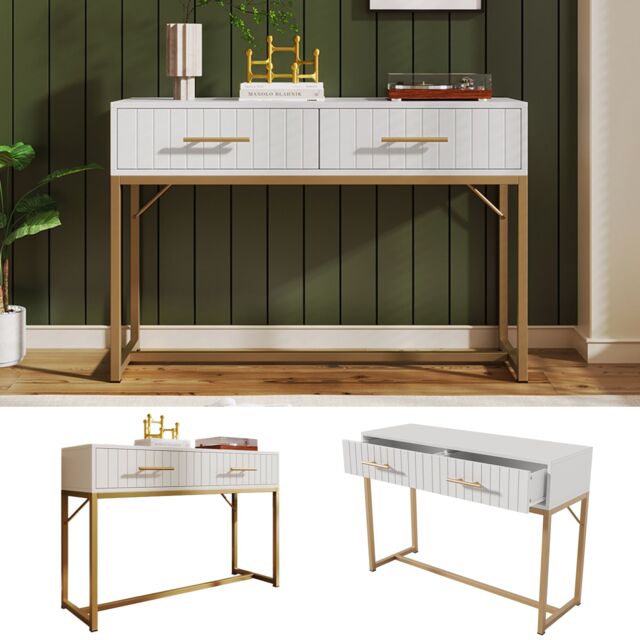 Matteo Dressing Table With 2 Drawers 75 Cm High, Chest Of Drawers in White - image 1