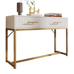 Matteo Dressing Table With 2 Drawers 75 Cm High, Chest Of Drawers in White - thumbnail 4