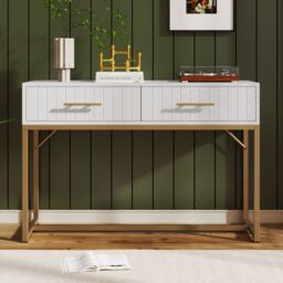 Matteo Dressing Table With 2 Drawers 75 Cm High, Chest Of Drawers in White - thumbnail 9