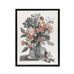 "Artery8 Spring Flowers in a Vase Still Life Teyler Black Framed Canvas Art in White - Size: W12"" x H16""" - thumbnail 1