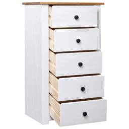 Berkfield Home Sideboard White 46x40x89 cm Pine Panama Range - Size: 46 x 40 x 89 cm - thumbnail 2