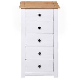 Berkfield Home Sideboard White 46x40x89 cm Pine Panama Range - Size: 46 x 40 x 89 cm - thumbnail 6
