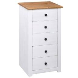 Berkfield Home Sideboard White 46x40x89 cm Pine Panama Range - Size: 46 x 40 x 89 cm - thumbnail 4