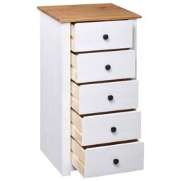 Berkfield Home Sideboard White 46x40x89 cm Pine Panama Range - Size: 46 x 40 x 89 cm - thumbnail 5