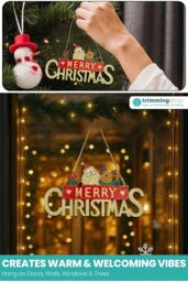 Neel Blue Rustic Wooden Christmas Table Sign, Merry Xmas Tabletop Centrepiece in Natural - thumbnail 5