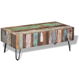 Berkfield Home Beautiful Coffee Table Solid Reclaimed Wood 100x50x38 cm - Size: 100 x 50 x 38 cm - thumbnail 6