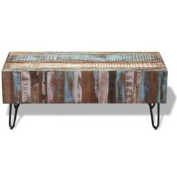 Berkfield Home Beautiful Coffee Table Solid Reclaimed Wood 100x50x38 cm - Size: 100 x 50 x 38 cm - thumbnail 8
