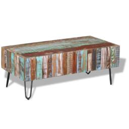 Berkfield Home Beautiful Coffee Table Solid Reclaimed Wood 100x50x38 cm - Size: 100 x 50 x 38 cm - thumbnail 5