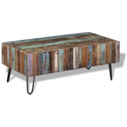 Berkfield Home Beautiful Coffee Table Solid Reclaimed Wood 100x50x38 cm - Size: 100 x 50 x 38 cm - thumbnail 7