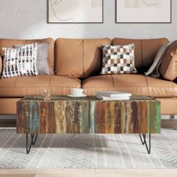 Berkfield Home Beautiful Coffee Table Solid Reclaimed Wood 100x50x38 cm - Size: 100 x 50 x 38 cm - thumbnail 1