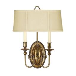 Netlighting Cambridge 2 Light Wall Light Burnished Brass in Yellow