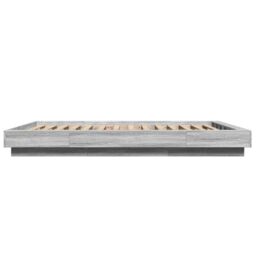 Berkfield Home Bed Frame with LED Lights without Mattress Grey Sonoma 120x190cm - Size: 120x190 cm - thumbnail 6