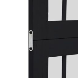 Berkfield Home Room Divider 3 Panels Black Solid Wood Paulownia - thumbnail 6