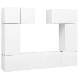 Berkfield Home 6 Piece TV Cabinet Set White Engineered Wood - thumbnail 2
