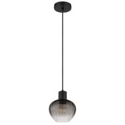 Netlighting Toy 19cm Dome Pendant Matt Black Smoke Glass Shade 1x E27 - thumbnail 2