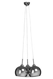 Orsina Triple Pendant Ceiling Light, Chrome Ball Shades With Iron Build, Modern Hanging Light For Dining Room in Silver