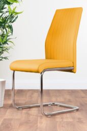 FurnitureboxUK Giovani High Gloss & Glass Dining Table & 6 Lorenzo Chairs Set in Mustard - thumbnail 6