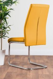 FurnitureboxUK Giovani High Gloss & Glass Dining Table & 6 Lorenzo Chairs Set in Mustard - thumbnail 5