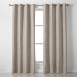 Luxury Living Velvet Chenille Eyelet Curtains Ready Made Pair in Taupe - Size: 142 cm width x 183 cm drop - thumbnail 3