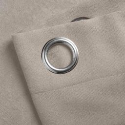 Luxury Living Velvet Chenille Eyelet Curtains Ready Made Pair in Taupe - Size: 142 cm width x 183 cm drop - thumbnail 4