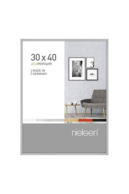 "nielsen Pixel 30x40cm Picture Frame (12""x16"") - Aluminium with Glass Front in Silver - Size: 30x40 cm" - image 1