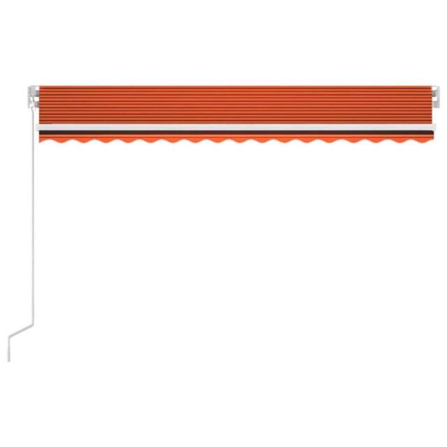 Berkfield Home Manual Retractable Awning with LED 400x300 cm Orange & Brown - image 1