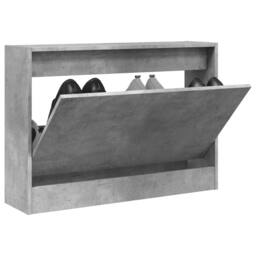 Berkfield Home Shoe Cabinet Concrete Grey 80x21x57 cm Engineered Wood - Size: 80 x 21 x 57 cm - thumbnail 2