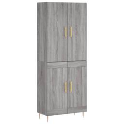 Berkfield Home Highboard Grey Sonoma 69.5x34x180 cm Engineered Wood - thumbnail 1