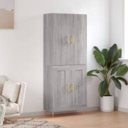 Berkfield Home Highboard Grey Sonoma 69.5x34x180 cm Engineered Wood - thumbnail 2