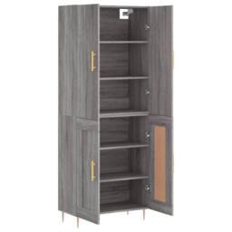 Berkfield Home Highboard Grey Sonoma 69.5x34x180 cm Engineered Wood - thumbnail 4