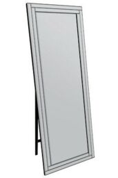 MirrorOutlet Luxford All Glass Bevel Cheval Dress Mirror 5ft7 x 1ft11 170cm x 58cm in Silver - Size: 1 Pack - thumbnail 3