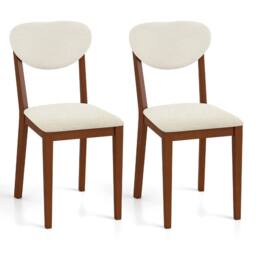 VOGREX 2Pcs Modern Walnut Dining Chairs Rubber Wood Legs - thumbnail 1