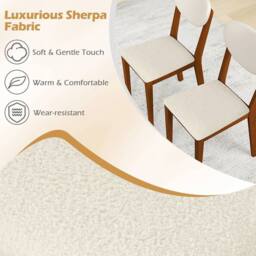 VOGREX 2Pcs Modern Walnut Dining Chairs Rubber Wood Legs - thumbnail 4