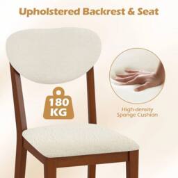 VOGREX 2Pcs Modern Walnut Dining Chairs Rubber Wood Legs - thumbnail 3