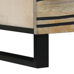 Berkfield Home Bedside Tables with Drawer White & Black 50 x 33 x 60 cm - thumbnail 8
