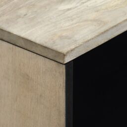 Berkfield Home Bedside Tables with Drawer White & Black 50 x 33 x 60 cm - thumbnail 6