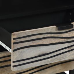 Berkfield Home Bedside Tables with Drawer White & Black 50 x 33 x 60 cm - thumbnail 7