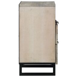 Berkfield Home Bedside Tables with Drawer White & Black 50 x 33 x 60 cm - thumbnail 4