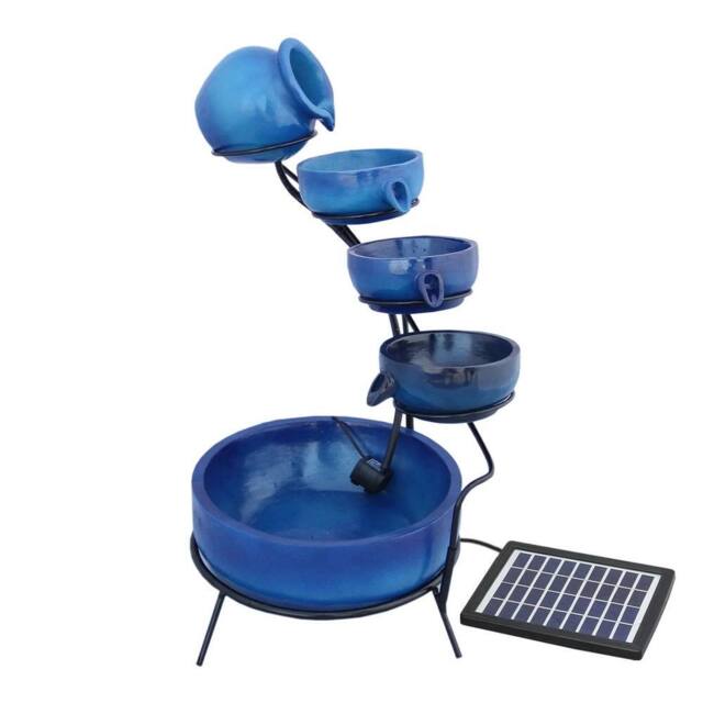 Monstershop Blue 4 Tier Spilling Bowls Water Feature - image 1