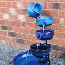 Monstershop Blue 4 Tier Spilling Bowls Water Feature - thumbnail 2