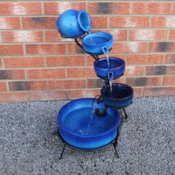 Monstershop Blue 4 Tier Spilling Bowls Water Feature - thumbnail 8