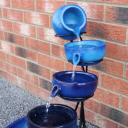 Monstershop Blue 4 Tier Spilling Bowls Water Feature - thumbnail 6